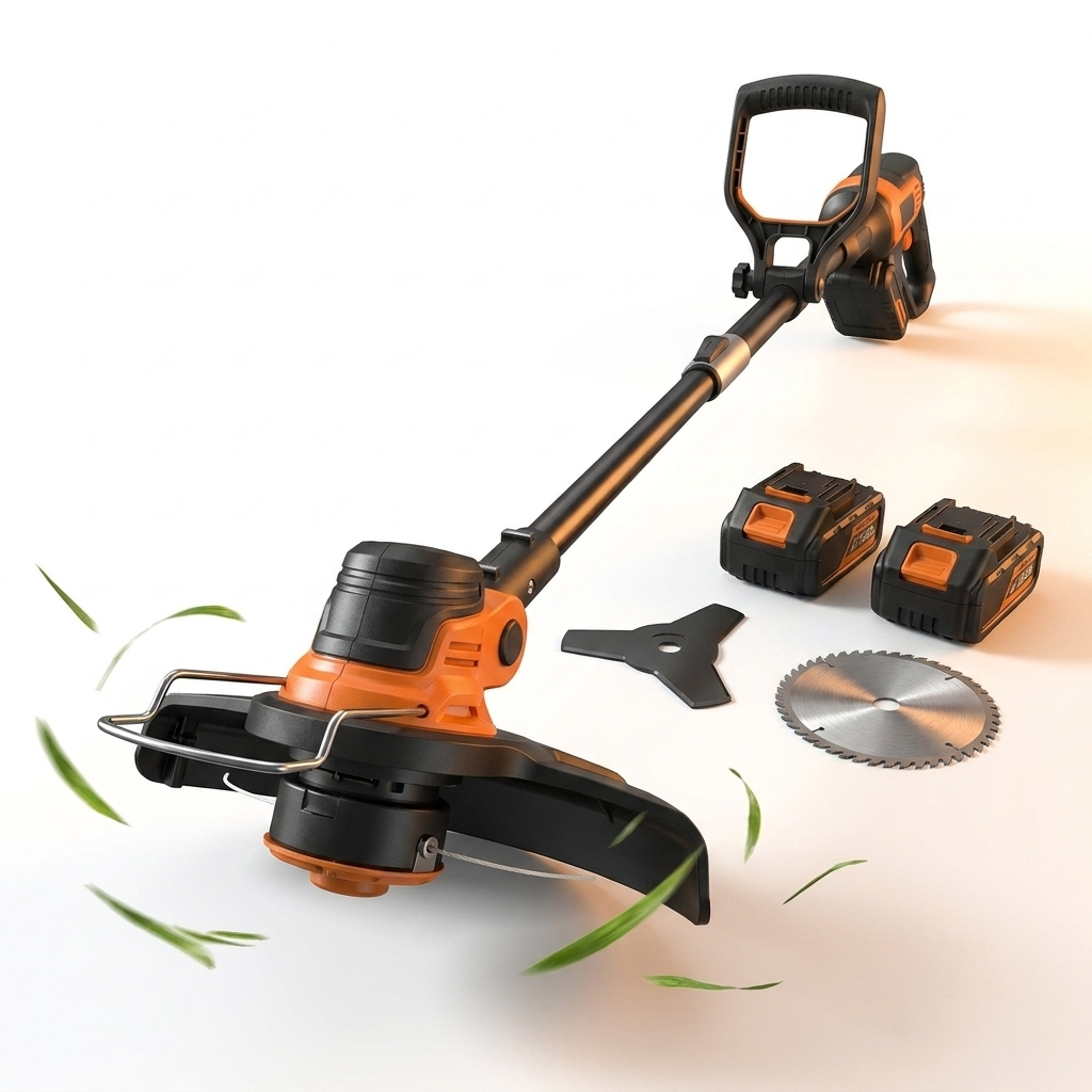 Tagliaerba Pro — Decespugliatore a batteria con 3 testine